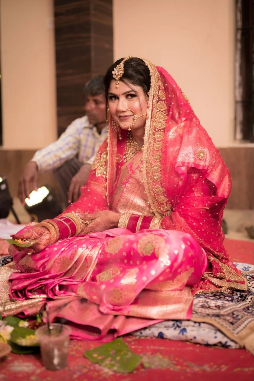 Seated bride portrait